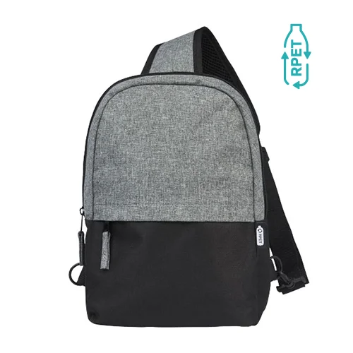 Zaino monospalla bicolore in materiale riciclato certificato con custodia per tablet 12" da 3.5l 21.5x6.5x31cm