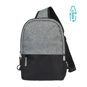 Zaino monospalla bicolore in materiale riciclato certificato con custodia per tablet 12" da 3.5l 21.5x6.5x31cm