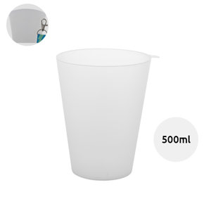 Bicchiere in plastica riutilizzabile per eventi con gancio per lanyard da 500ml