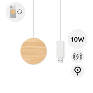 Caricatore wireless in bambù con anello magnetico da 10W