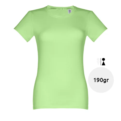 T-shirt da donna colori assortiti a girocollo taglio aderente 100% cotone 190gr