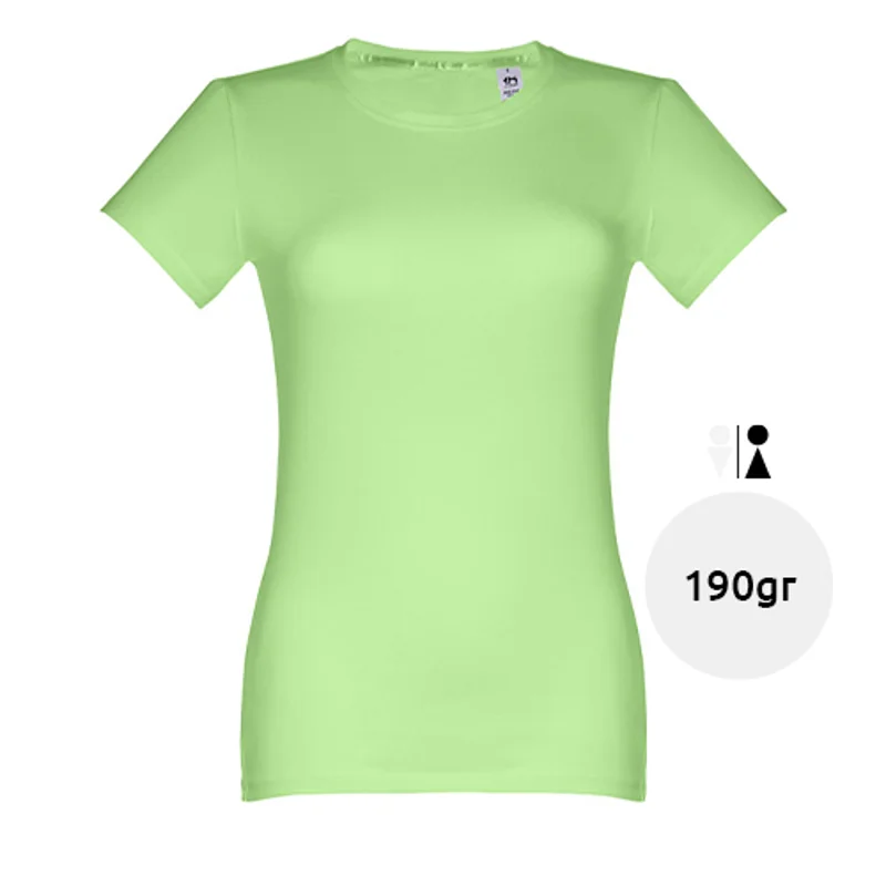 T-shirt da donna colori assortiti a girocollo taglio aderente 100% cotone 190gr