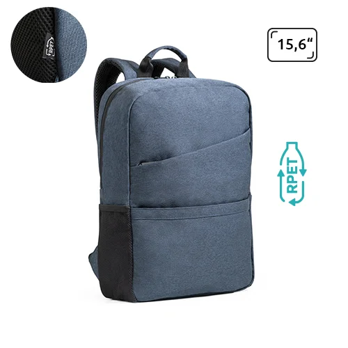 Zaino porta pc da 15.6" in RPET con tasca laterale in rete e spallacci imbottiti