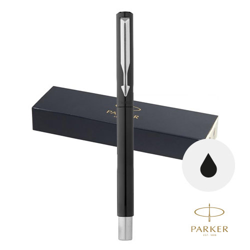 Penna roller Parker in acciaio inossidabile e plastica refill nero