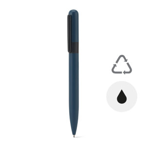 Penna a sfera in metallo riciclato al 60% dal design arrotondato refill nero