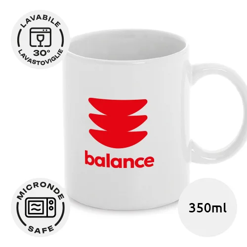 Tazza in ceramica bianca da 350ml con scatola regalo