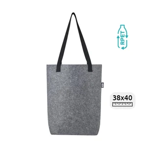 Shopper in feltro riciclato certificato GRS 12L con base ampia e manici lunghi in cotone 38x40cm