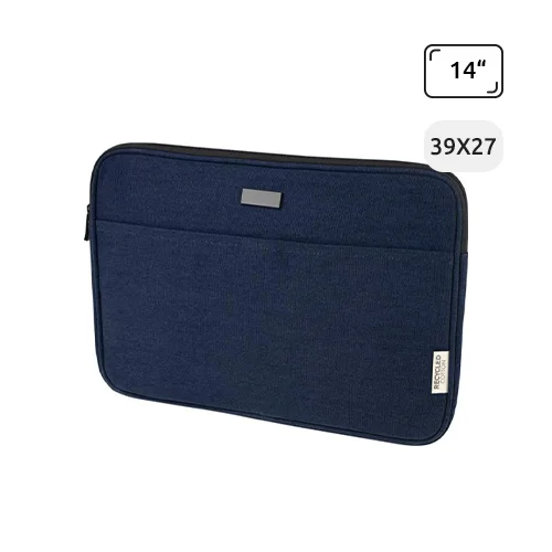 Custodia per portatile da 14" in tela riciclata certificata con zip 39x3x27cm