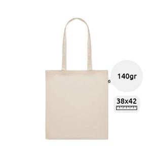 Shopper in cotone riciclato con manici lunghi da 140gr 38X42cm