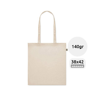 Shopper in cotone riciclato con manici lunghi da 140gr 38X42cm