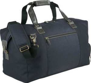 Borsone da 35L in poliestere da 600D con dettagli in similpelle e metallo color bronzo ampio scomparto principale con zip e tracolla imbottita regolabile 51x26x29 cm