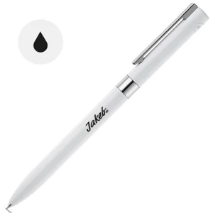 Penna a sfera in alluminio con meccanismo a rotazione e clip disponibile in colori eleganti con refill nero