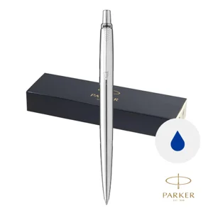 Penna a sfera Parker in acciaio inossidabile con meccanismo a scatto e refill blu