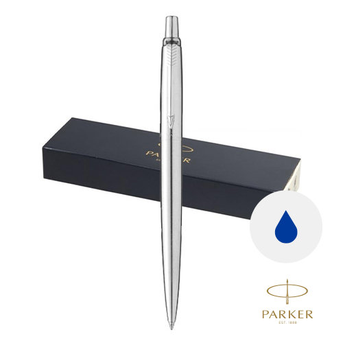 Penna a sfera Parker in acciaio inossidabile con meccanismo a scatto e refill blu