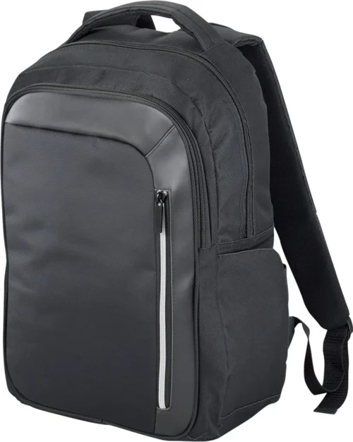 Zaino porta pc multitasca da 15" in poliestere 600D con tasca frontale dotata di tecnologia RFID e aggancio trolley