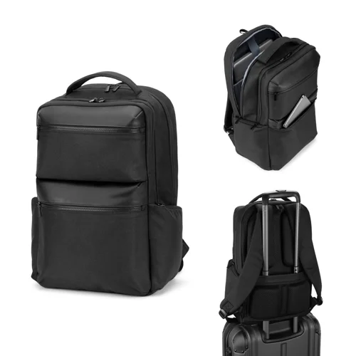 Zaino porta pc da 17" in twill riciclato idrorepellente con ampie tasche 