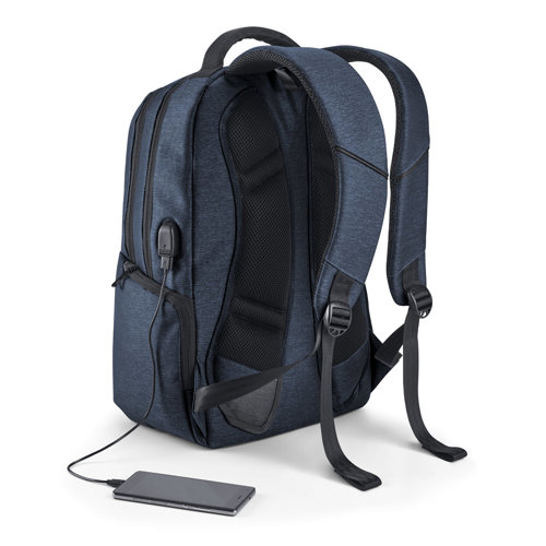 Zaino porta pc da 17'' in nylon impermeabile con porta USB e cavo di ricarica