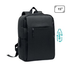 Zaino porta pc da 15" in RPET con scomparti imbottiti e varie tasche e schianle spallacci imbottiti