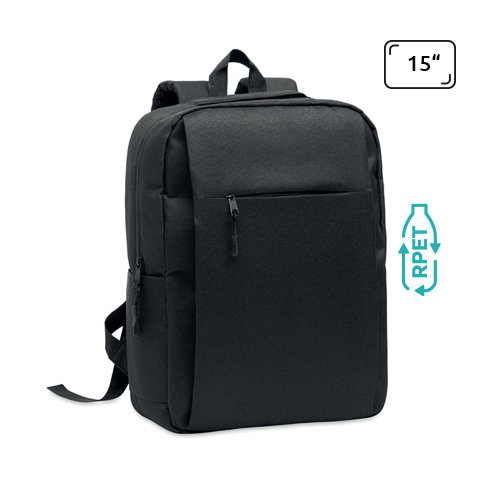 Zaino porta pc da 15" in RPET con scomparti imbottiti e varie tasche e schianle spallacci imbottiti