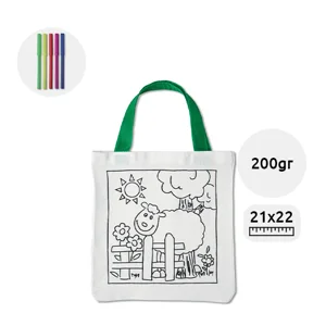 Shopper in cotone da colorare con pennarelli da 200gr 21x22cm