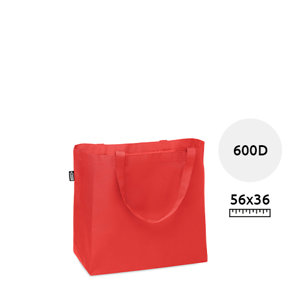 Shopper in RPET grande a soffietto con manici lunghi in diverse colorazioni da 600D 56x18x36cm