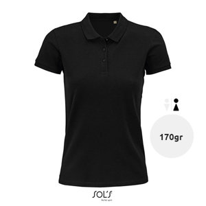 Maglietta polo da donna a maniche corte colori assortiti taglio sfiancato 100% cotone biologico 170gr