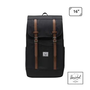 Zaino porta pc da 16" a marchio Herschel Retreat in tessuto riciclato con ampie tasche oggetti e chiusura a coulisse