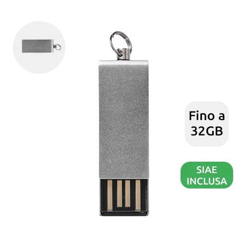 Chiavetta USB mini rotante in alluminio da 1GB a 32GB