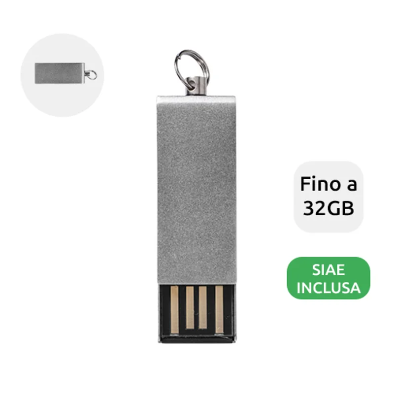 Chiavetta USB mini rotante in alluminio da 1GB a 32GB
