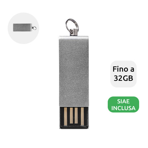 Chiavetta USB mini rotante in alluminio da 1GB a 32GB