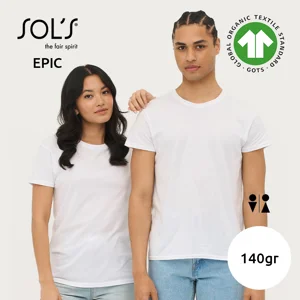 T-shirt SOL'S EPIC unisex 100% cotone da coltivazione biologica pettinato 140gr