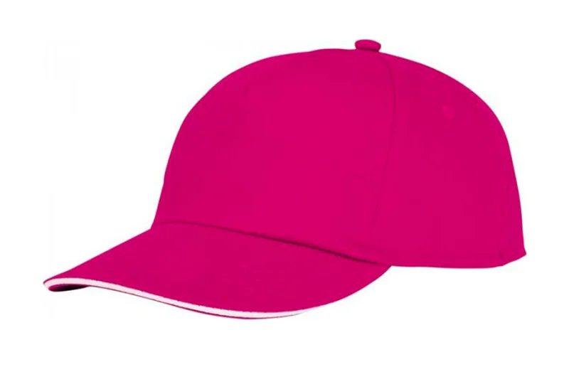 Cappellino in cotone 175gr a 5 pannelli con visiera e asole ricamate chiusura a velcro