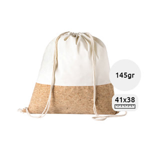 Sacca in cotone e sughero naturale con chiusura a coulisse da 145gr 38×41cm