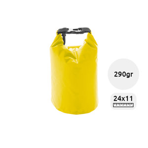 Sacca impermeabile colorata con moschettone in plastica da 290gr 11x24cm