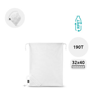 Sacca pieghevole in RPET trasparente con chiusura a coulisse da 190T 32x40cm
