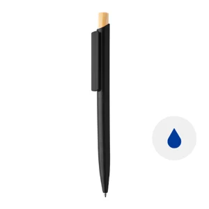 Penna a sfera in plastica ABS riciclata pulsante bambù refill blu