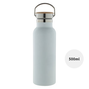 Borraccia in acciaio inox a doppia parete con tappo bambù 500ml