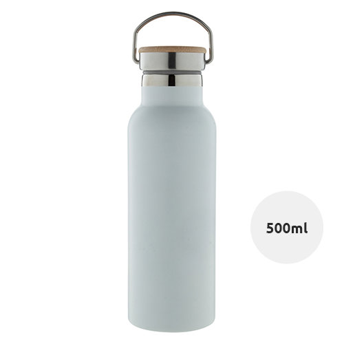 Borraccia in acciaio inox a doppia parete con tappo bambù 500ml