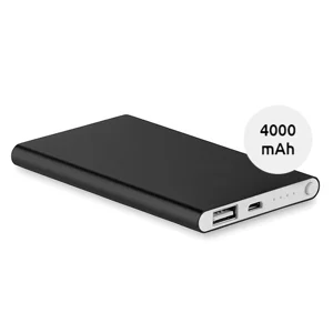Power bank in alluminio piatto disponible in vari colori da 4000mAh