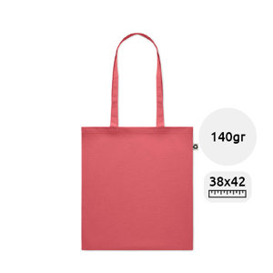 Shopper in cotone riciclato in vari colori con manici lunghi da 140gr 38X42cm