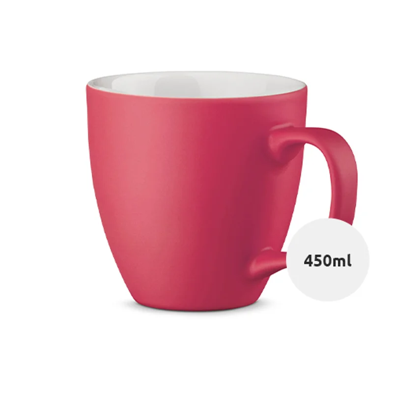Tazza in porcellana colorata finitura opaca con parete interna bianca 450ml