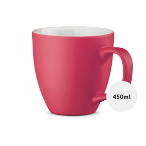 Tazza in porcellana colorata finitura opaca con parete interna bianca 450ml