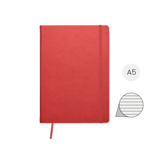 Block note A5 con copertina rigida in PU e pagine a righe in carta riciclata prodotto in Europa