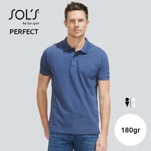 Maglietta polo SOL'S PERFECT da uomo in 100% cotone pettinato ringspun piqué da 180gr
