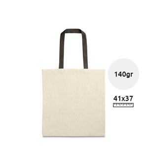 Shopper in cotone 100% e colore naturale con manici colorati da 140gr 37x41cm