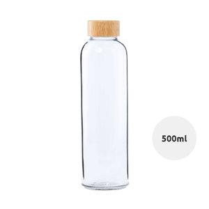 Borraccia in vetro da 500ml con coperchio bambù