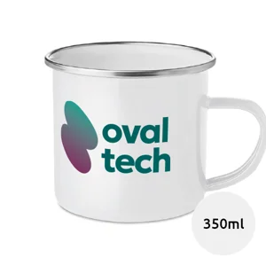 Tazza in metallo stile vintage da 350ml ideale per sublimazione con scatola regalo bianca
