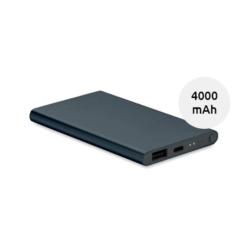 Power bank in alluminio con porta di tipo-C da 4000mAh 