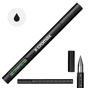 Penna in ABS riciclato con righello e livella a bolla refill nero