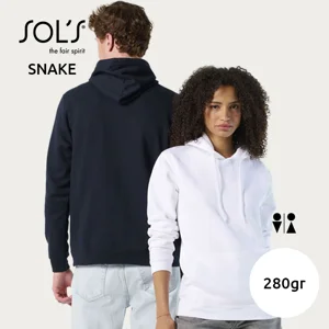 Felpa SOL'S SNAKE unisex in cotone ringspun e poliestere con cappuccio e tasca grande da 280gr